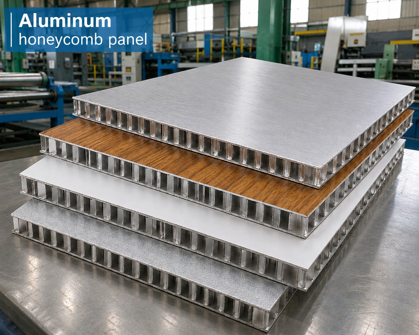 Aluminum honeycomb panel with lightweight core structure for architectural and industrial applications