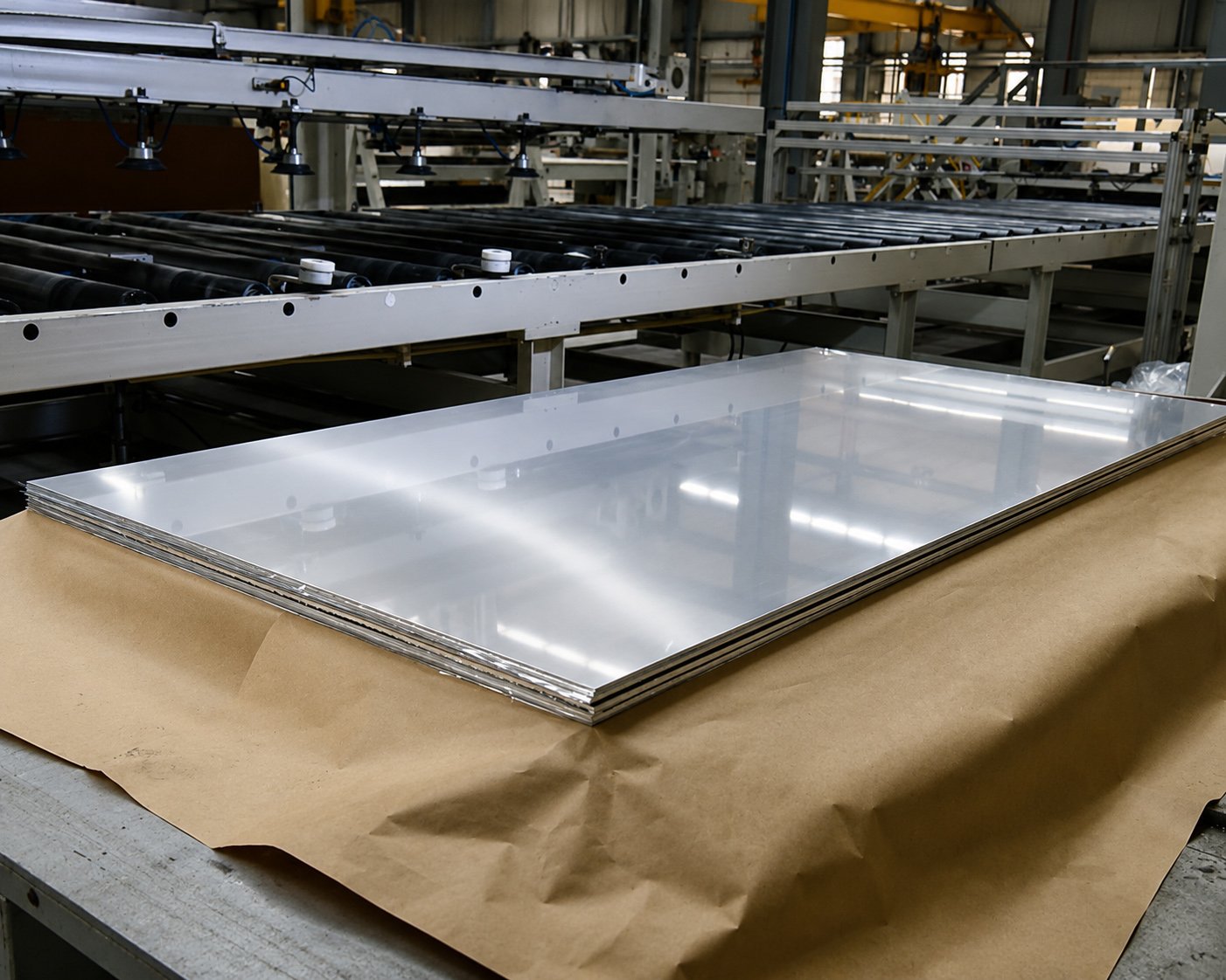 Aluminum sheets in aluminum processing factory