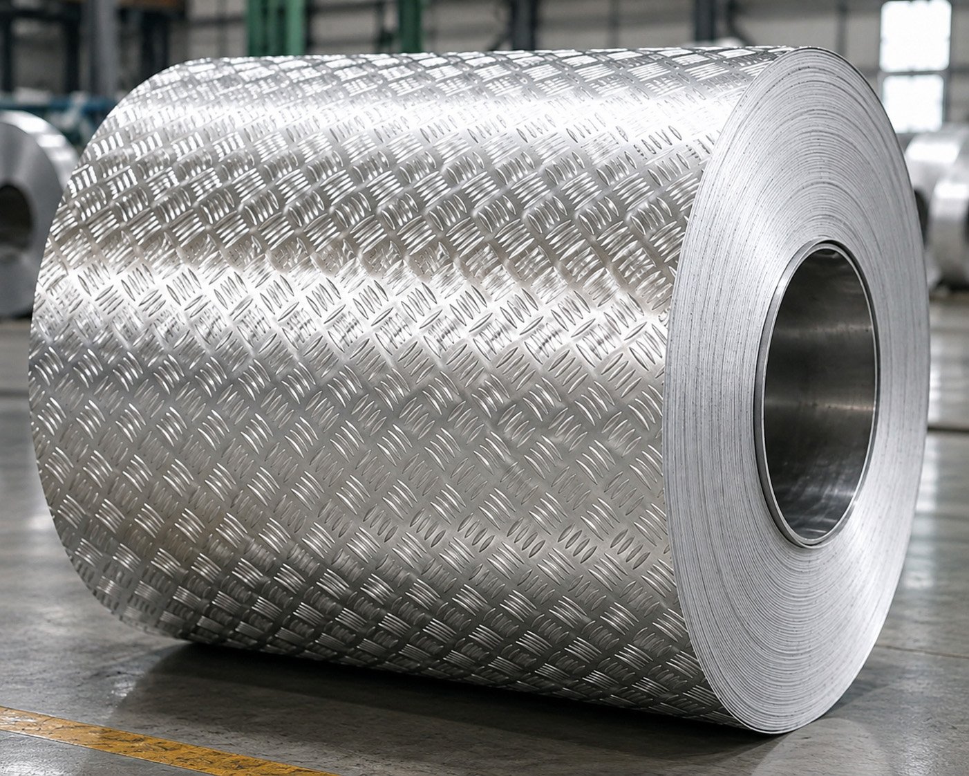 Embossed aluminum coil with textured surface for insulation and industrial applications