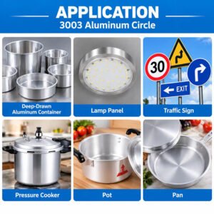 3003 Aluminum Circle Applications for Cookware, Lighting and Traffic Signs